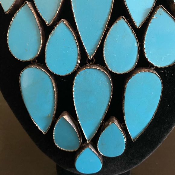 Sterling Silver Semi-Precious Turquoise Statement Necklace - Picture 3 of 3